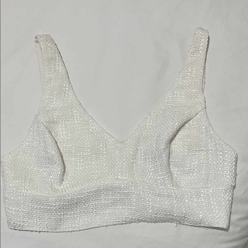 White Twill Lulus Crop Top